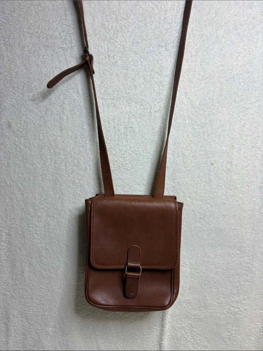 Eddie Bauer Brown Leather Messenger Crossbody